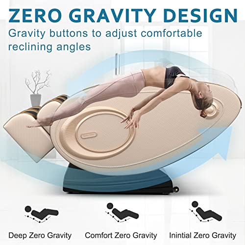 Massage Chair Blue-Tooth Connection and Speaker, Recliner with Zero Gravity with Full Body Air Pressure, Easy to Use at Home and in The Office