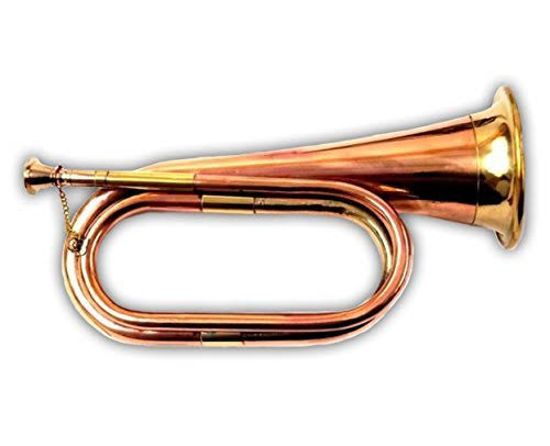 Civil War Era Solid Brass Bugle US Military Cavalry Horn New