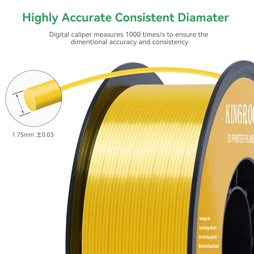 Kingroon Silk PLA Bundle 3D Printer Filament, Dimensional Accuracy +/- 0.03 mm, 10 kg Spool(22lbs)