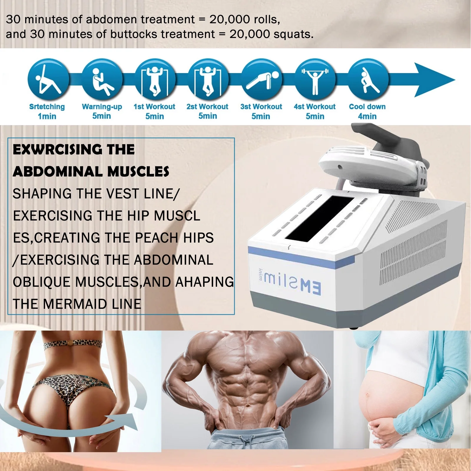 Body Transformation with Our Muscle Stimulator and Slimming Equipment - Experience Skin Tightening, Weight Loss