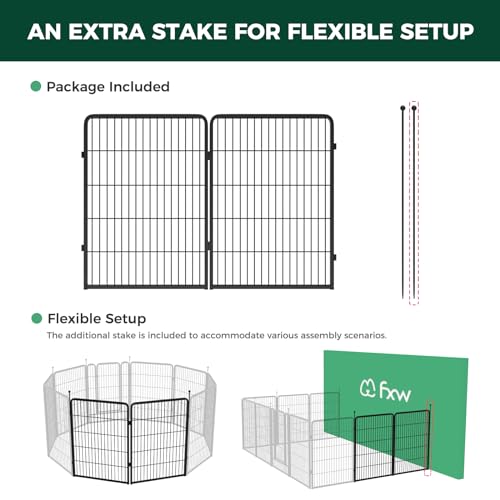 FXW Instant Dog Playpen, Portable Pet Fence for Outdoor, RV Trips, and Camping, 40inch, 16 Panels for Medium and Large Dogs│Patented