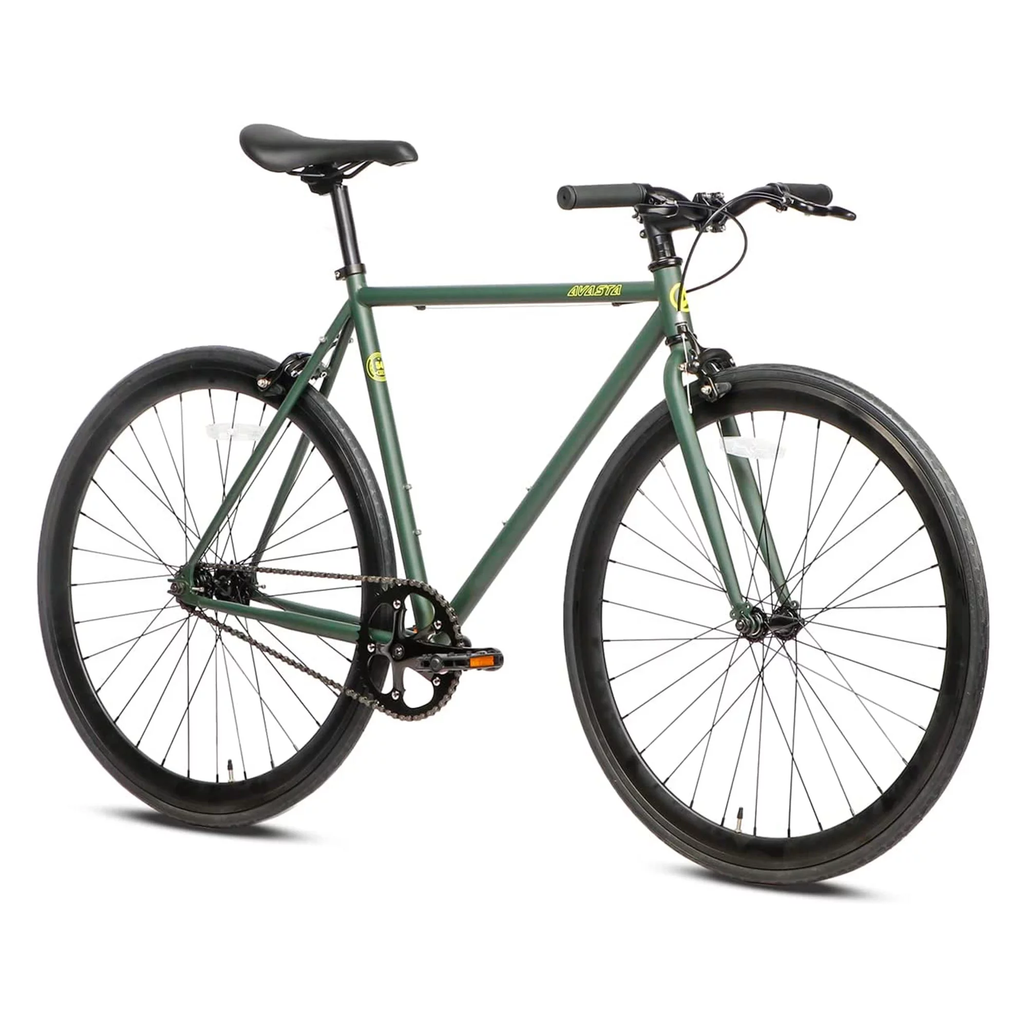 AVASTA 700C 54 In Single Speed Fixed Gear Urban Commuter Fixie Bike, Green - Radiant Selections