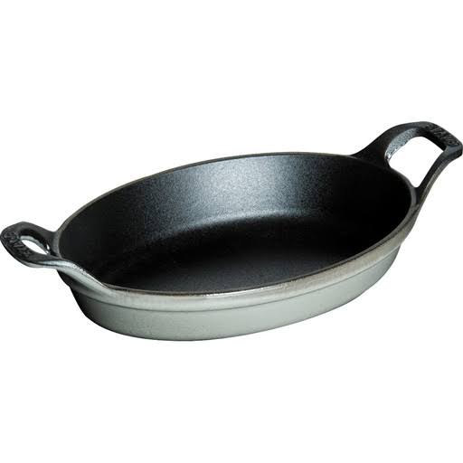 Staub Cast Iron 11X8x22 Oval Baking Dish, Black Matte