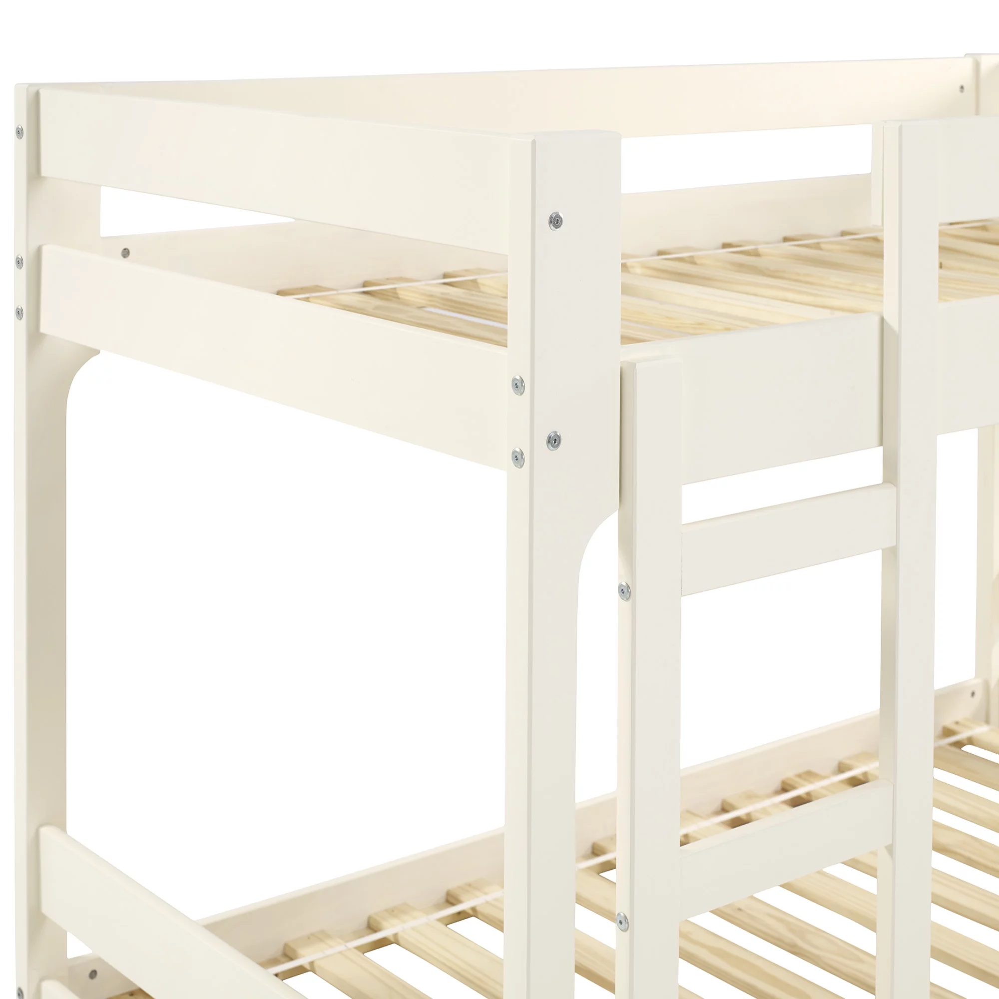 Walker Edison Modern Twin Over Twin Youth Bunk Bed, White