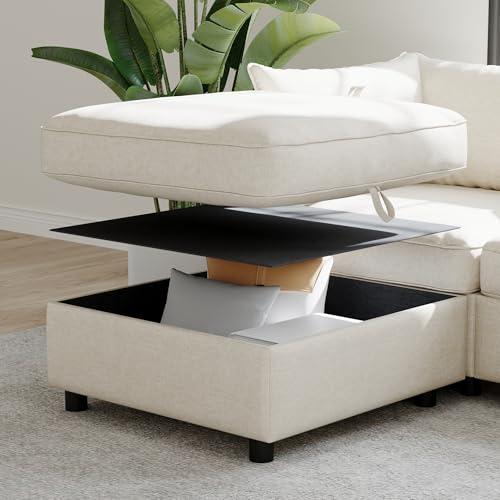 Oversized Modular Storage Sectional Sofa Customizable Seating Group Sofa&Couch Convertible Sleeper Sofabed with Movable Ottomans and Seat