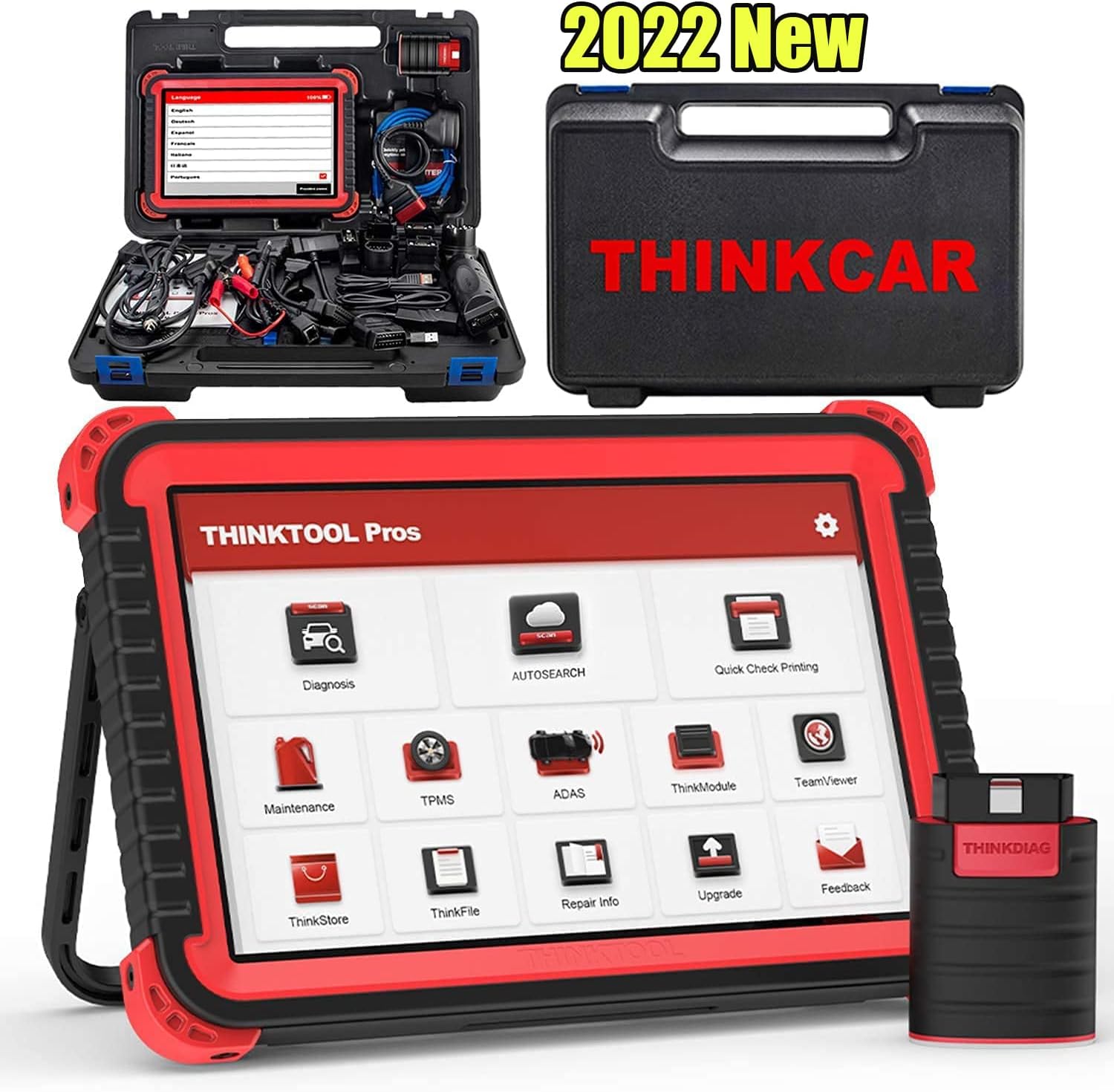 Thinkcar Thinktool Pros Bi-Directional Scanner Full Systems Diagnostic Scan Tool, 31+ Reset Functions, Key Matching, ECU Coding,AutoAuth for FCA SGW