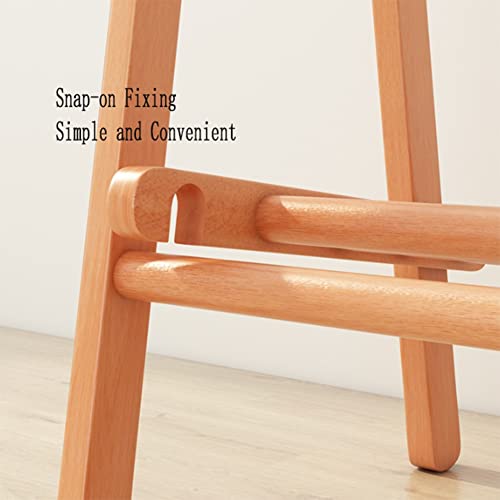 Solid Wood Folding Hanging Garment Racks, Heavy Duty Clothing Rack Portable Wardrobe Closet Organizer, Room Indoor Coat Closet