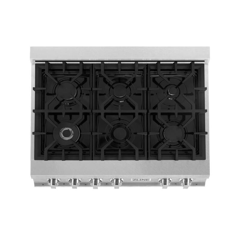 36 in. 6 Burner Front Control Porcelain Gas Cooktop in Fingerprint Resistant Stainless Steel