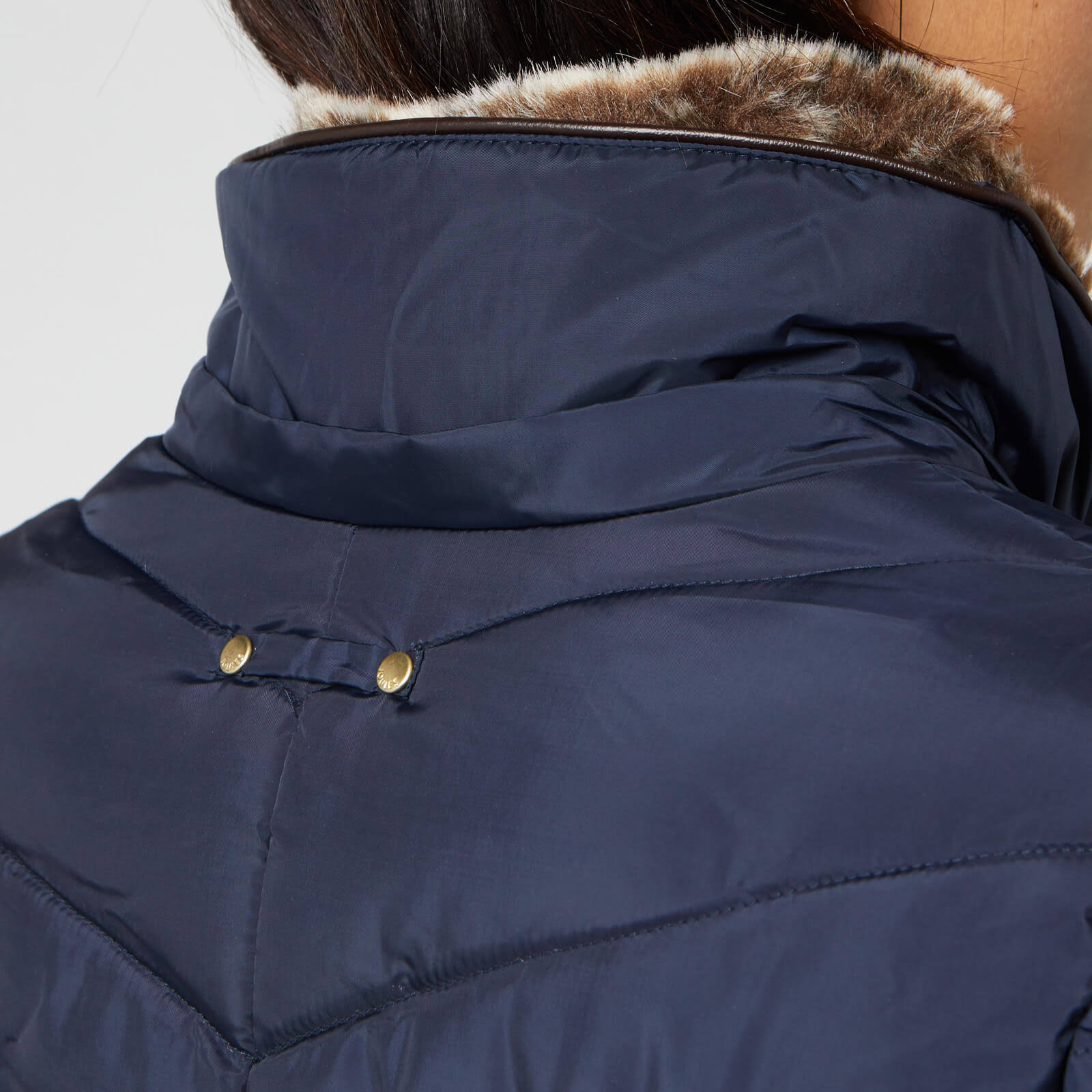 Joules Cherington Chevron Quilted Longline Padded Coat