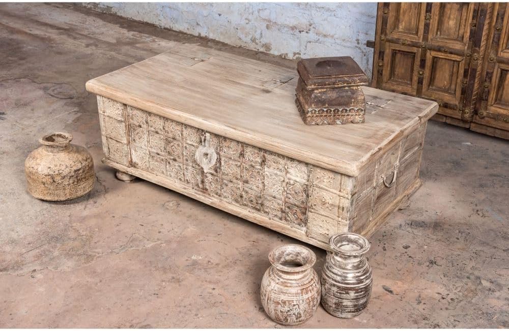 | Hand Carved Pitara Chest Coffee Table | Hand Carved Furniture | Living Room Furniture | Lifestyle Decor Furniture | Cabinet | Sideboard | Furniture
