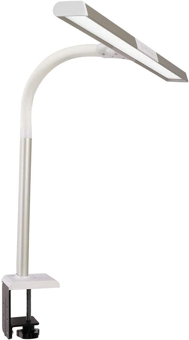 OttLite LED Extra Wide Area Clamp Lamp and Rimless Pendant LED Magnifier - 5 Brightness Settings, Wearable Magnifying Glass