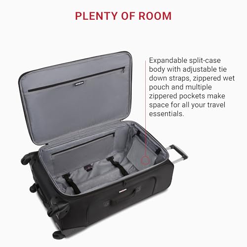 SwissGear Sion Softside Expandable Roller Luggage, Teal, 3 Piece Set (21/25/29)
