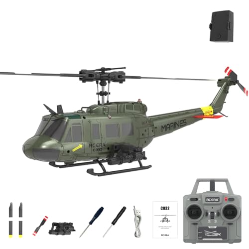 RC ERA C032 UH-1 Huey RC Helicopter with 3D Inverted Flight & 6-Axis Gyro Stabilization