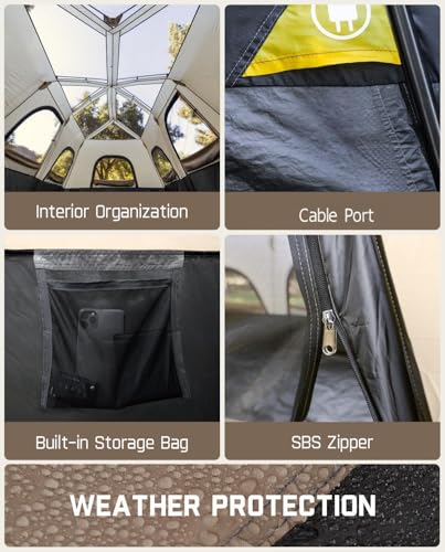 FanttikOutdoor Instant Cabin Tent 6/8/10/12 Person Camping Tent Setup in 60 Seconds with Rainfly & Windproof Portable with Carry Bag for Family