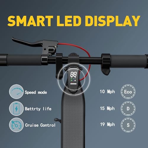 Electric Scooter, 10" Solid Tires, 500W Motor, 19MPH Max Speed & 21 Miles Range, Folding E-Scooter for Adults and Teens with Smart APP