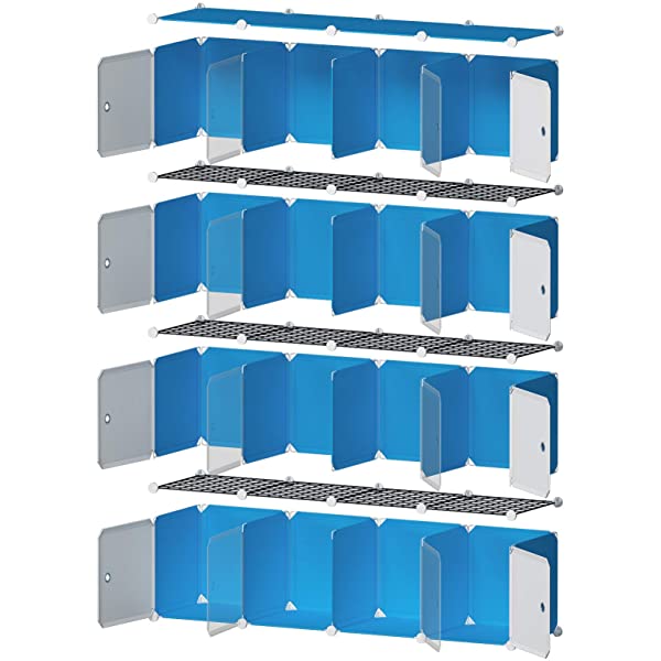 YOZO Cube Storage Organzier Portable Closet Wardrobe Bedroom Dresser (71x14x71 inches) Portable Closet Cube Shelf Armoire Pantry Cabinet, 25 Cubes