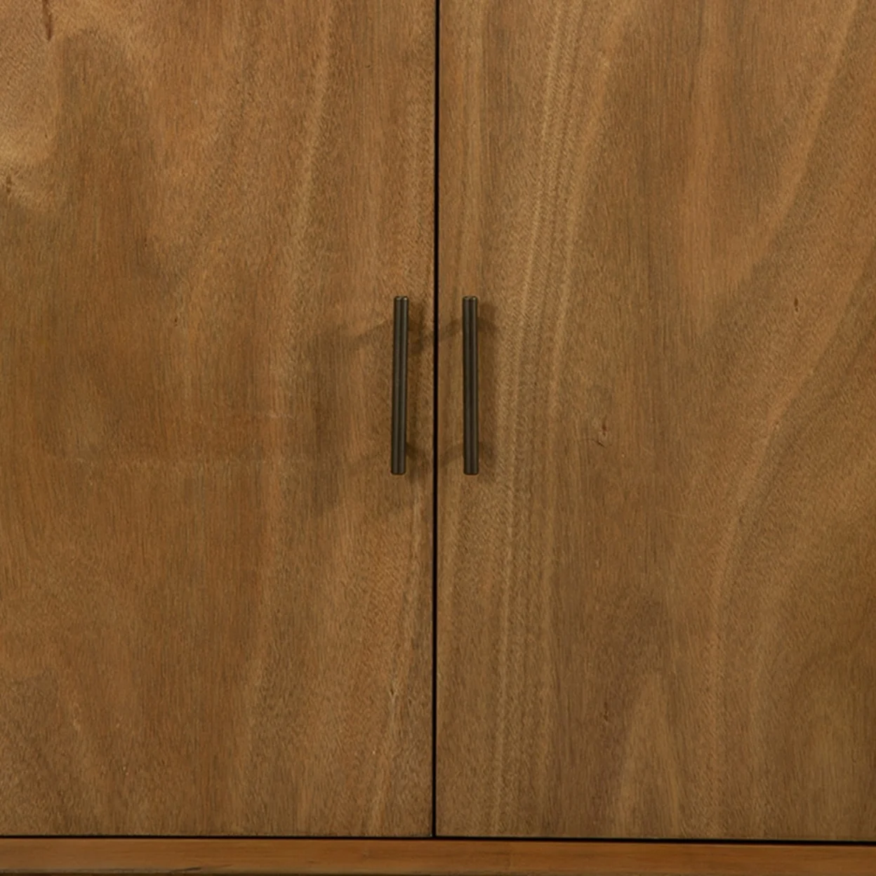 Wooden Small Bar Cabinet with Two Doors and Splayed Legs Brown- Saltoro Sherpi