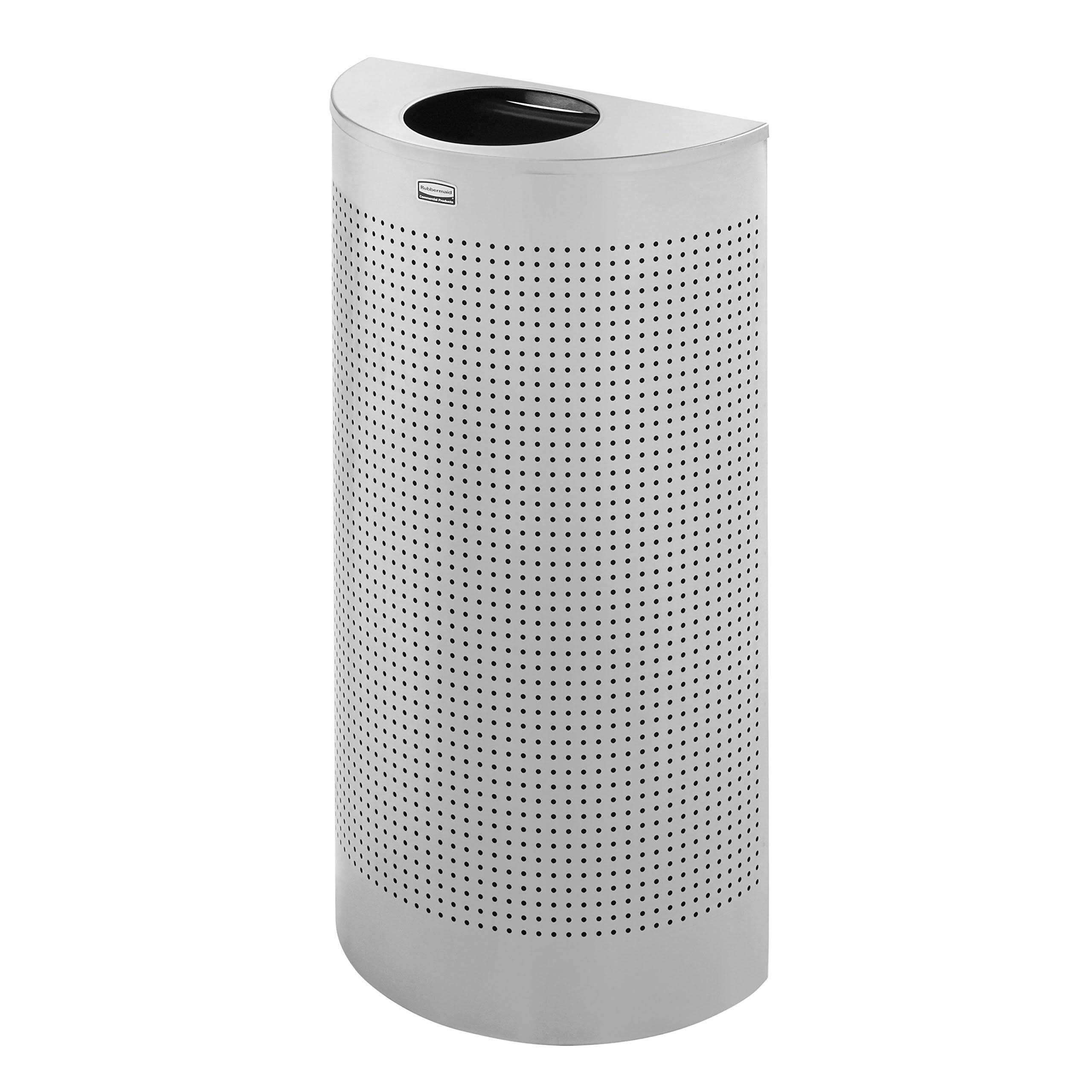 Rubbermaid Half Round Metallic Waste Receptacle