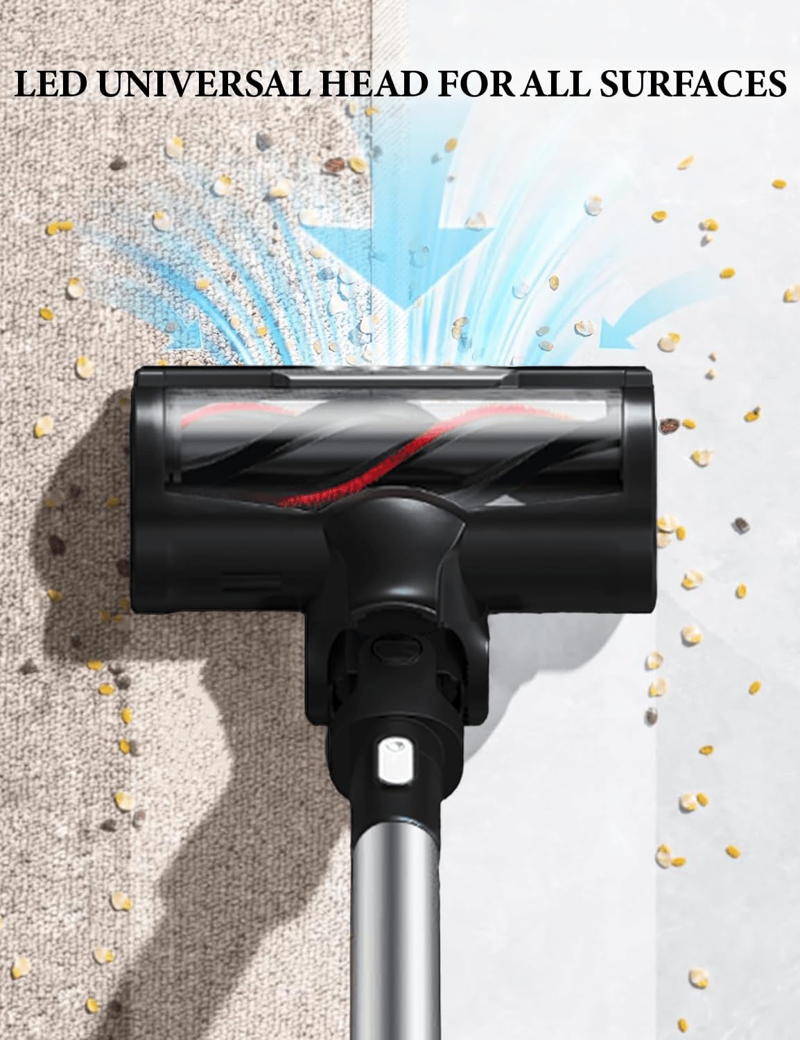 V12 Cordless Vacuum Cleaner, 400W/32KPA Cordless Stick Vacuum with Touch Screen, 65Mins Runtime, Lightweight Powerful Suction Vacuum for Home