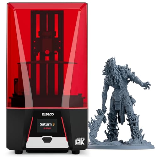 ELEGOO Saturn 4 Ultra 16K Resin 3D Printer with 10" 16K Mono LCD and Flip-up Lid, Smart Tank Heating at 30 ｰC, 150mm/h High Speed Printing