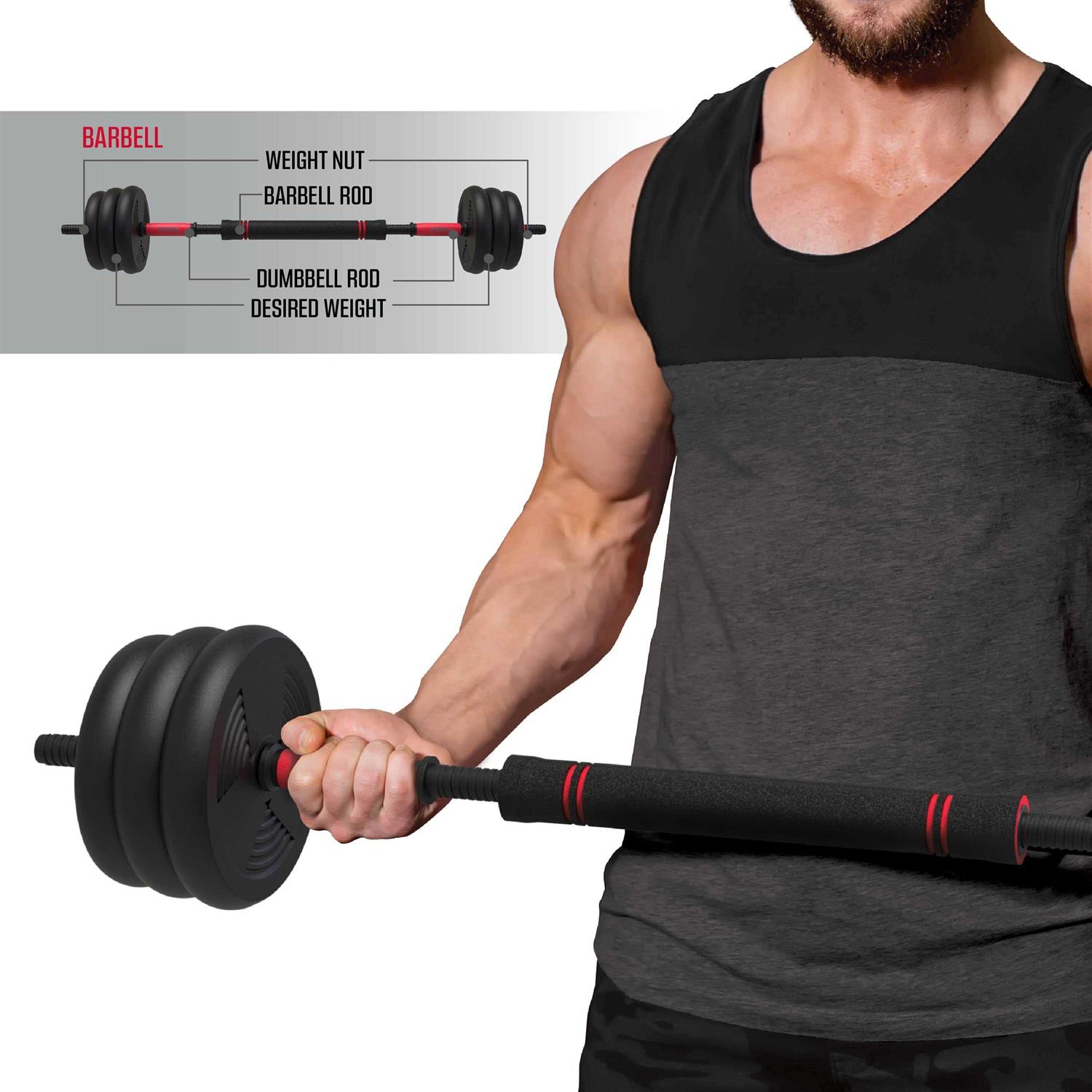 Fitrx SmartBell Gym, 60 lbs. 4-in-1 Adjustable Interchangeable Dumbbell, Barbell, and Kettlebell Weight Set - Sports Supplies Online Store