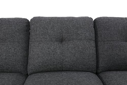 Devion Furniture Regis 4-in-1 Convertible L Shaped Couch with Pull Out Bed and Storage, Sectional Sleeper Sofa with Reversible Chaise for Living Room