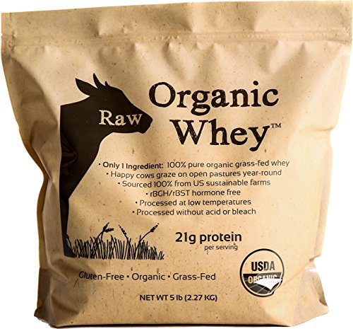 Raw Organic Whey 5LB - USDA Certified Organic Whey Protein Powder, Happy Healthy Cows