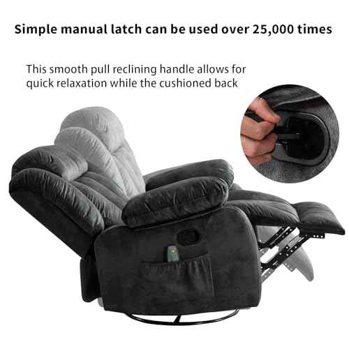 CANMOV Massage Swivel Rocker Recliner Chair with Heat and Vibration