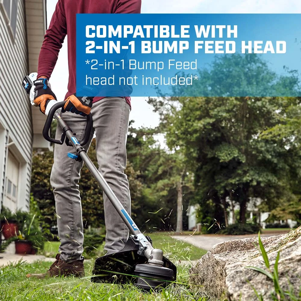 HART 40 Volt Cordless Brushless Attachment Capable 15-inch String Trimmer Kit, (1) 4.0Ah Lithium-Ion Battery