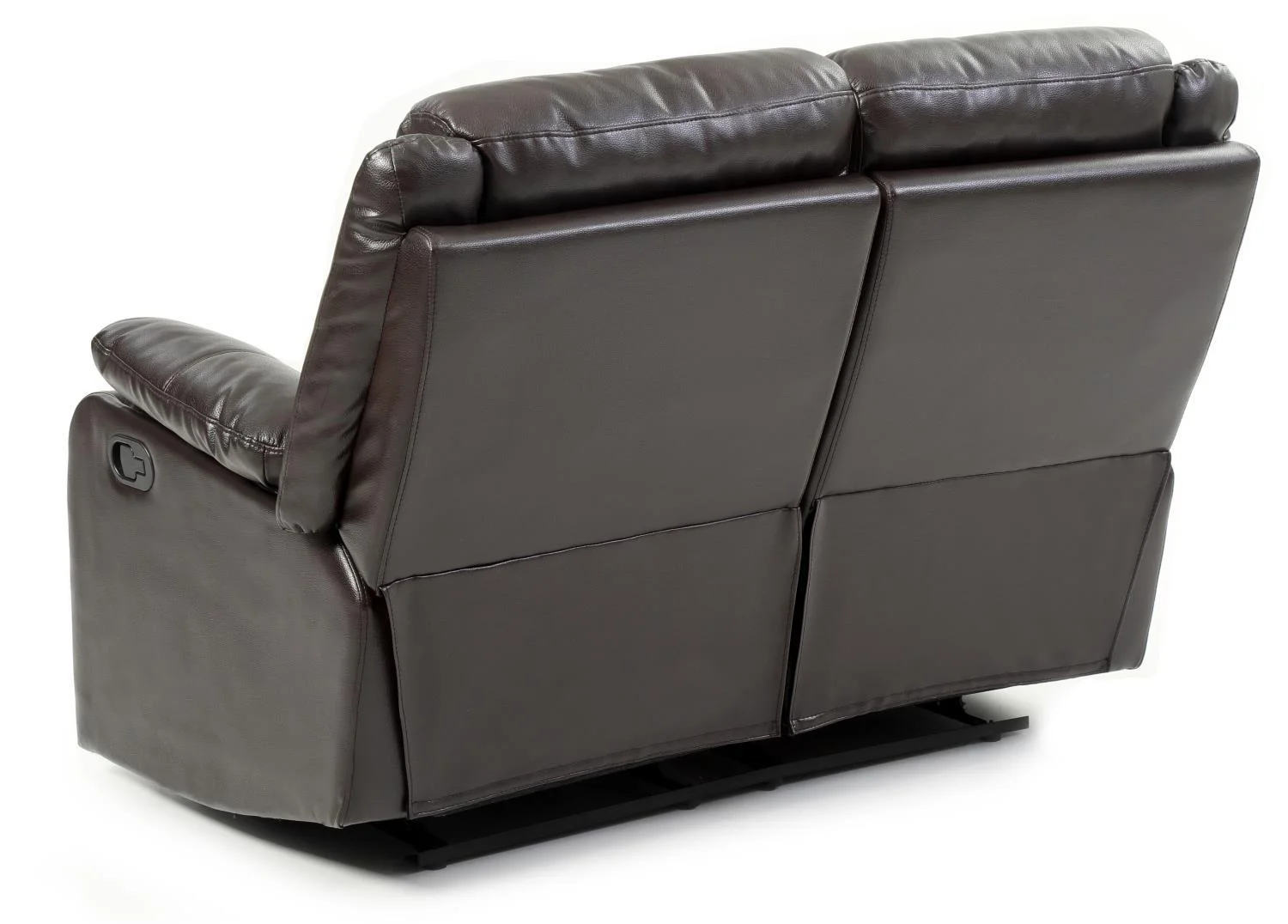 Glory Furniture Ward Faux Leather Double Reclining Loveseat in Dark Brown