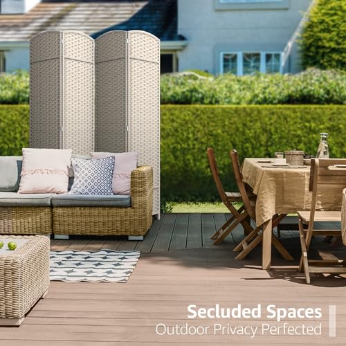 Sorbus 8-Panel Black Room Divider with Double Hinged Panels, 6 ft Tall Folding Privacy Screen