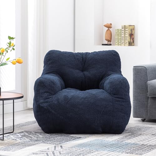 INMOZATA 3FT Bean Bag Chair for Adult Teens Kids(with Filler) Furniture - Soft Teddy Fabric Lazy Sofa Chair
