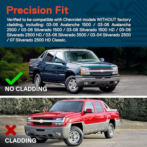 Full LED Headlight Assembly Replacement for Chevrolet 2003-2006 Chevy Silverado Cateye 1500 2500 3500 HD 03-06 Avalanche 1500 2500HD [DOT] DRL Amber