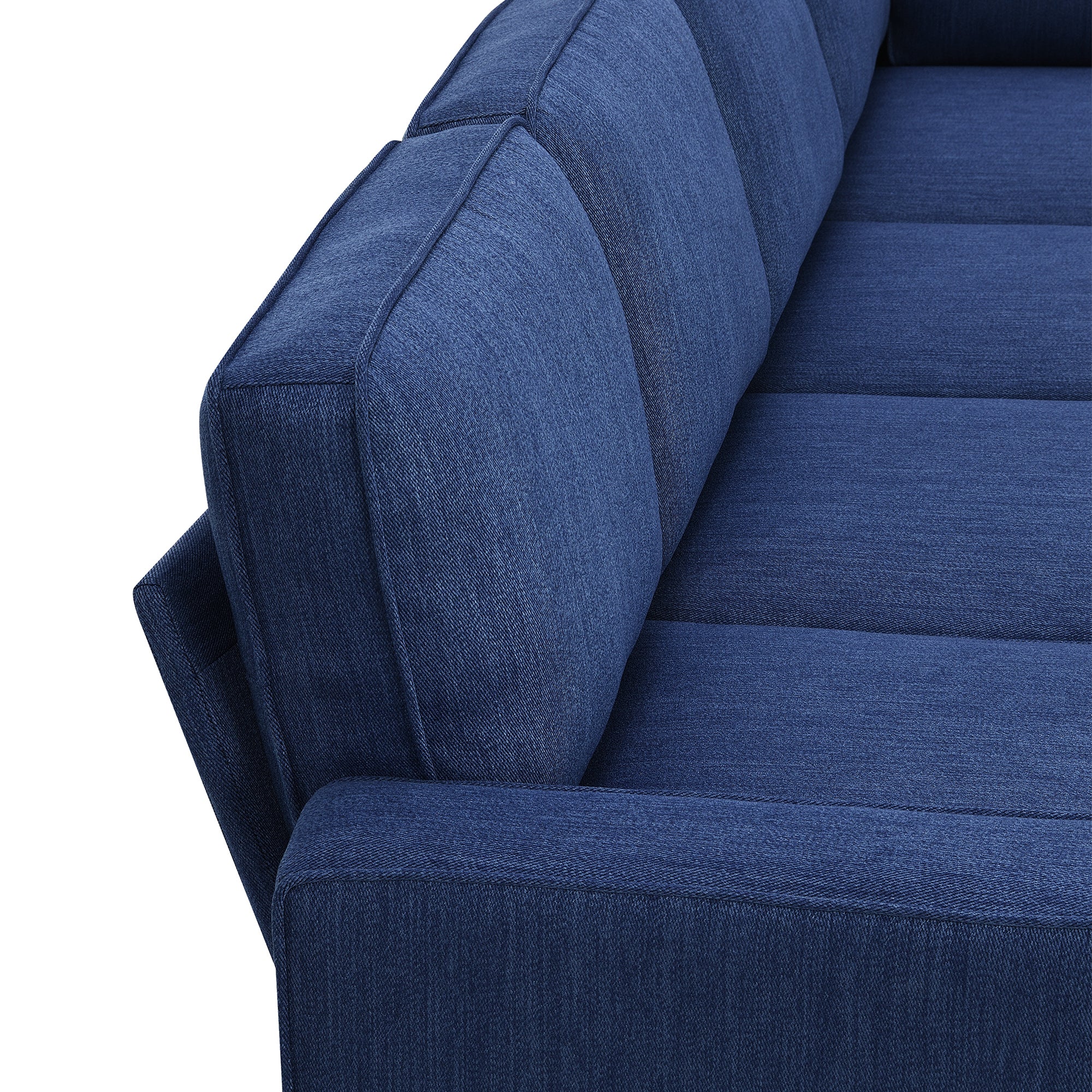 Vortex 7-seat Linen Fabric L-shaped Sectional Sofa - Blue