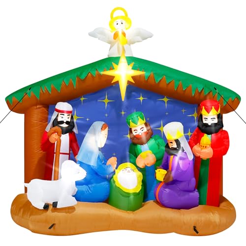 16FT Christmas Inflatable Snowman Outdoor Decorations, Giant Christmas Snowman, Holiday Blow Up Yard Decor with LED Lights