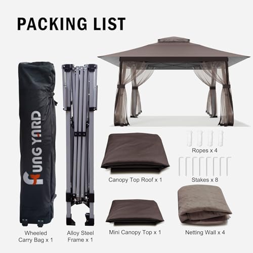 Outdoor Pop Up Gazebo 10x10 - Instant Canopy Tent with Mosquito Nettings