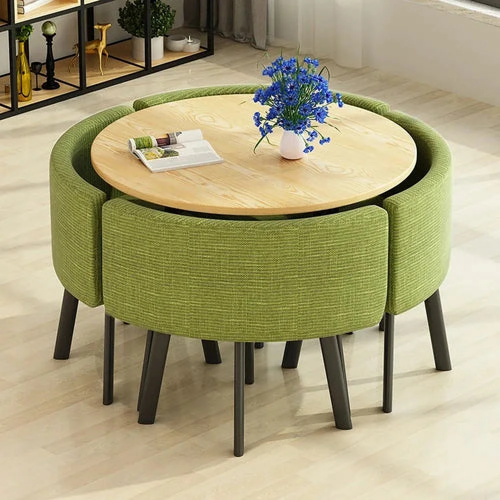 Dining Table Set 4 Chairs Office Reception Seat Suits Negotiation Table Casual Visitor Round Table Visitor Office Desk Chair Set