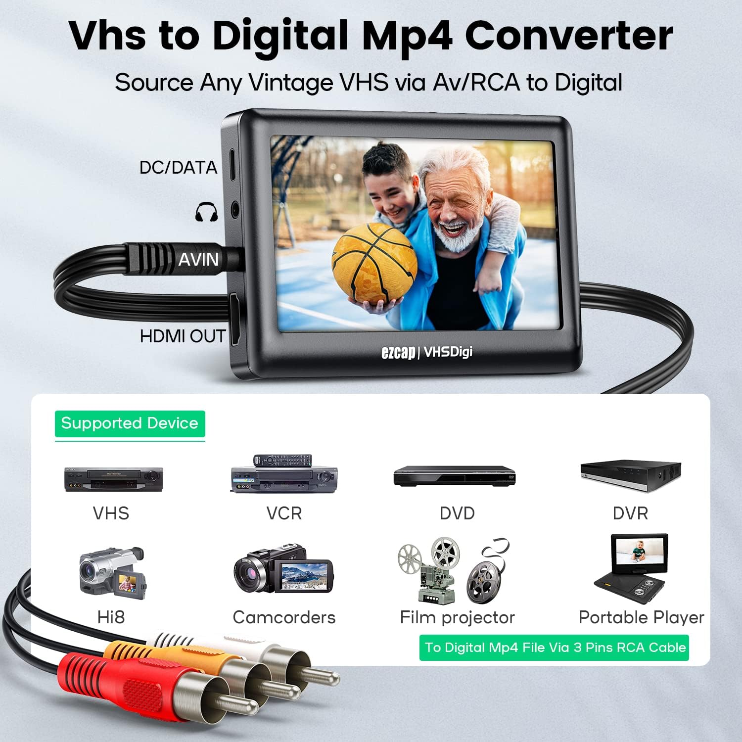 Convert Vhs to Digital Mp4 - Vinyl Cassette CD Player to Mp3 Converter