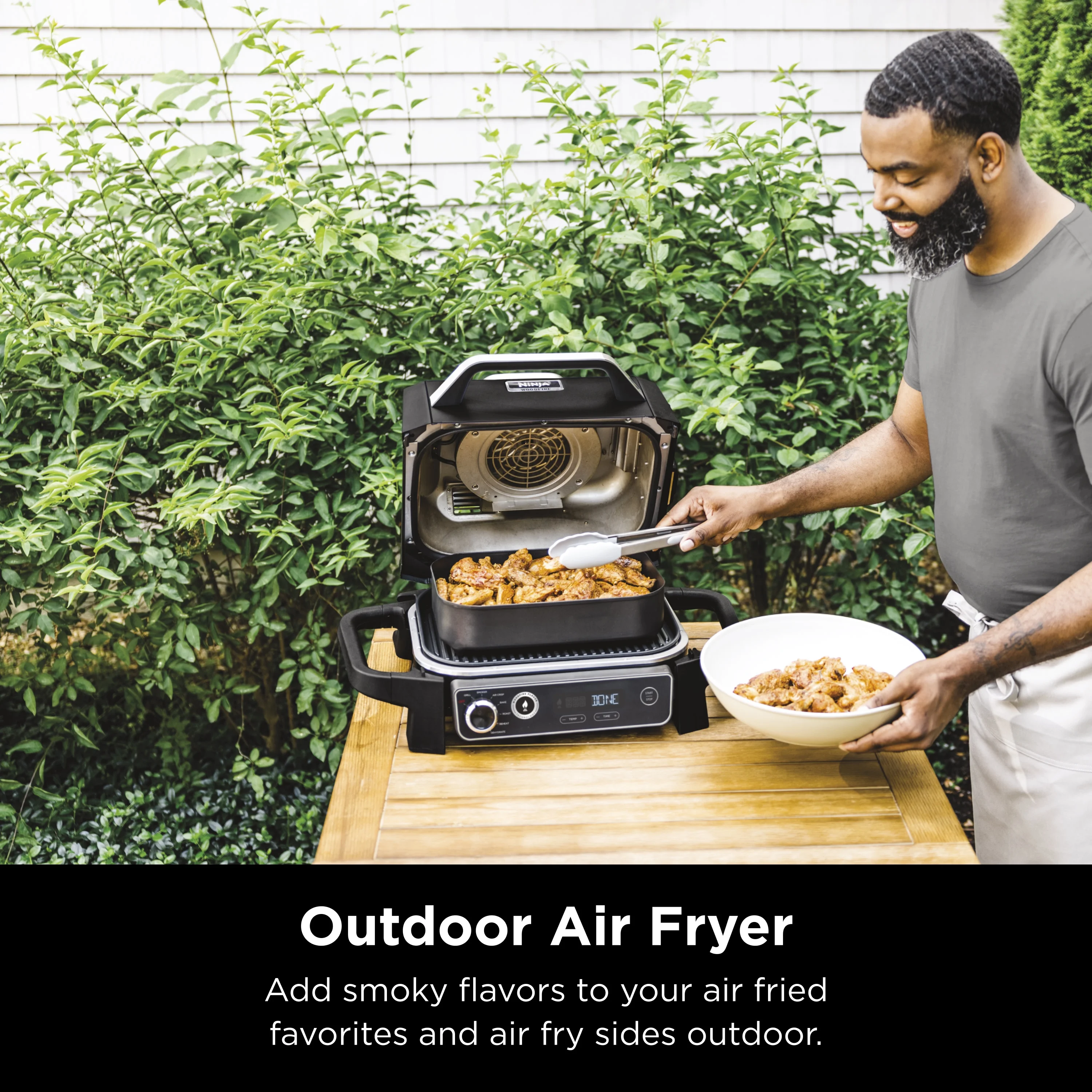 Ninja Woodfire 3-in-1 Outdoor Grill, Master Grill, BBQ Smoker, & Outdoor Air Fryer with Woodfire Technology, OG700