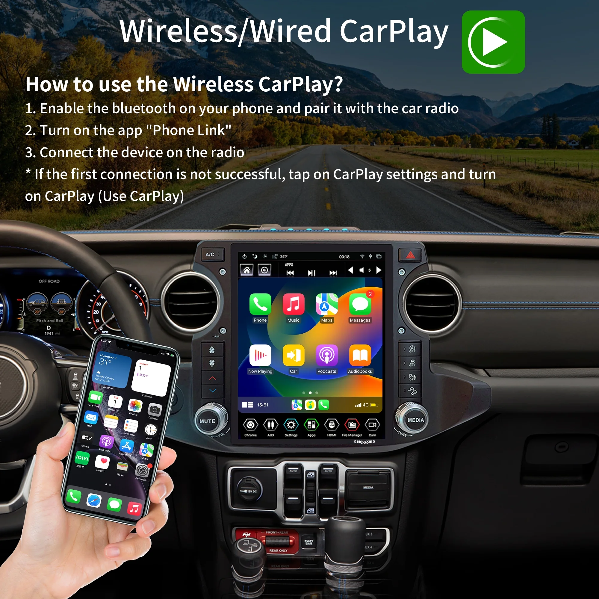 Linkswell Gen5 T-style 12.1 inch Car SirusXm Radio Stereo for Jeep Wrangler Gladiator 2018-2021 Touch Screen Car Navigator Android Truck Replacement