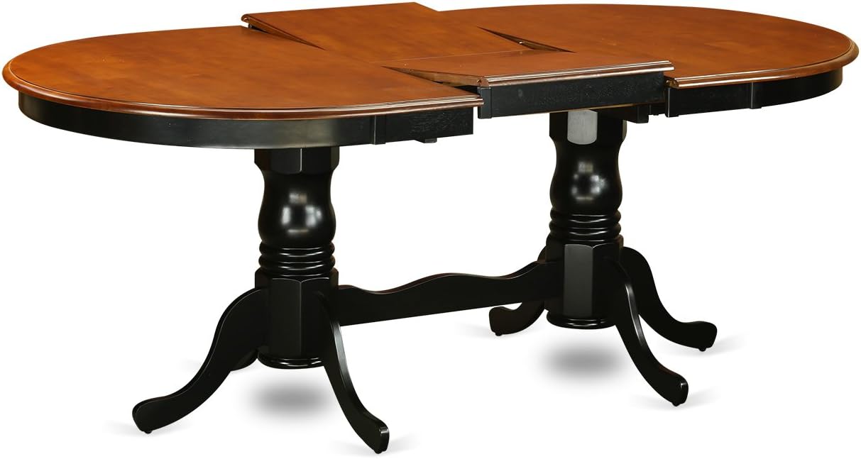 East West Furniture PLNI7-BCH-W 7 Piece Dining Set Consist of an Oval Dining Room Table with Butterfly Leaf and 6 Wood Seat Chairs, 42x78 Inch