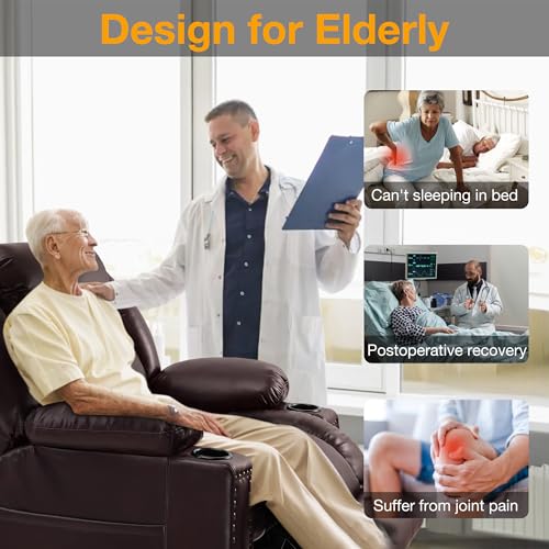 Triple Motor Large Power Lift Recliner Chair for Elderly with Heat and Massage, Lay Flat Lift Chairs for Seniors Infinite Position, Extended Footrest