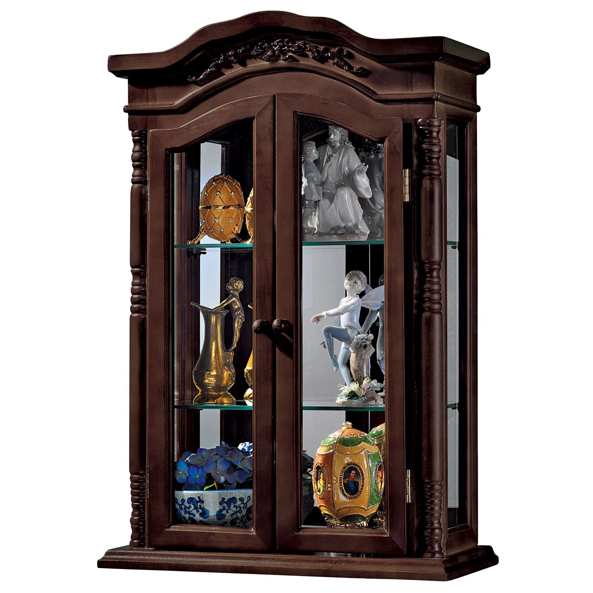Design Toscano Beacon Hill Hardwood Wall Curio Cabinet
