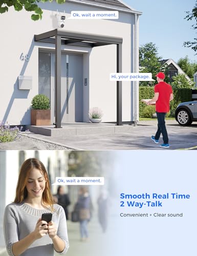 Hiseeu Wireless Security Camera System, 5G/2.4G WiFi, Dual Lens View, Full HD Color Night Vision, Smart Motion Detection, Auto Track,Two-Way Audio