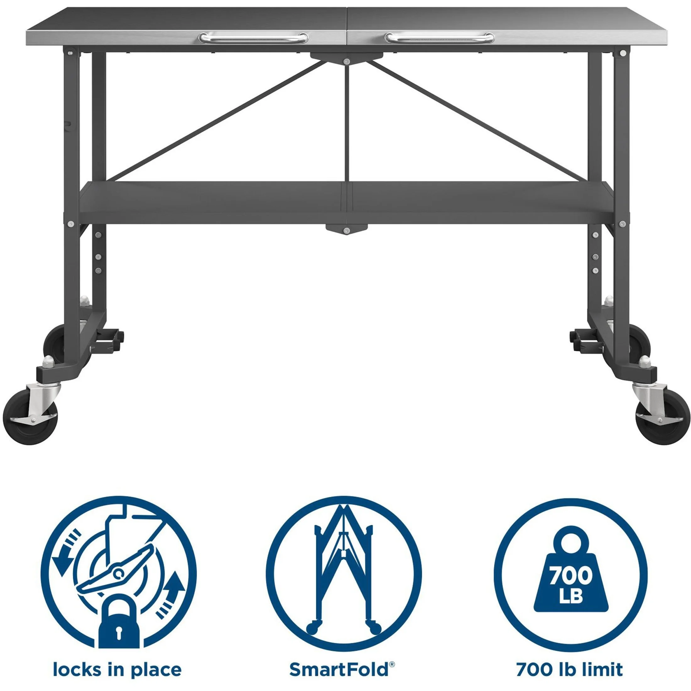 Novogratz BBQ Food Prep Station, Charcoal Gray
