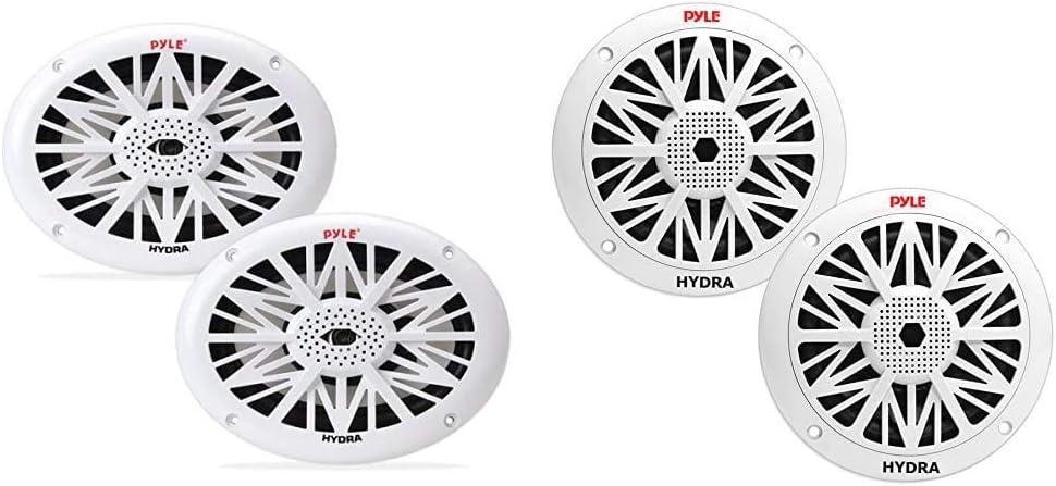 6x9 Inch Dual Marine Speakers - 2 Way Waterproof and Weather Resistant Outdoor Audio Stereo Sound System with 260 Watt Power