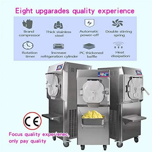 Kolice ETL Commercial Hard Ice Cream Machine, Italian Water Ice Machine,Batch Freezer-Cylinder:14L