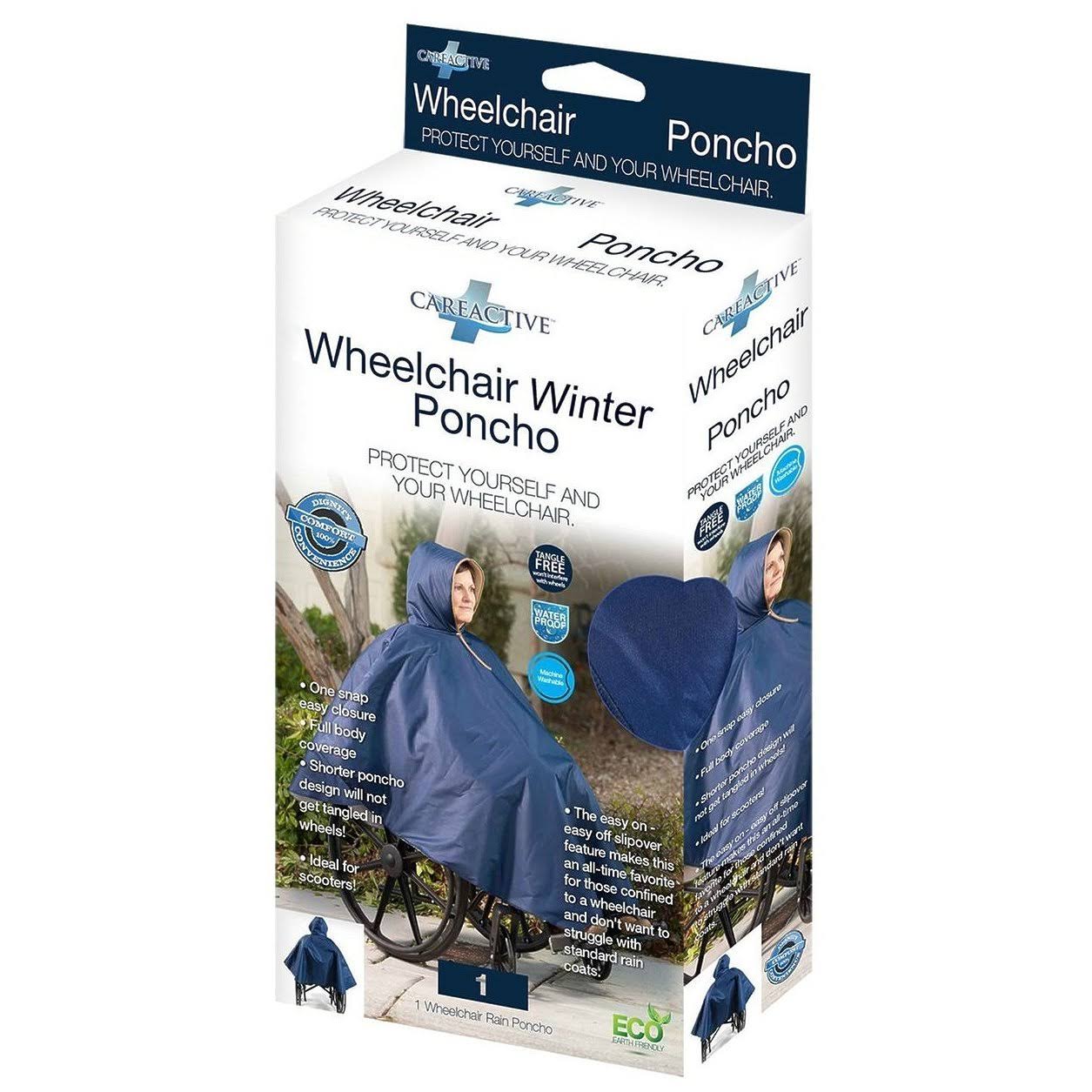 Careactive Wheelchair Winter Poncho, Navy