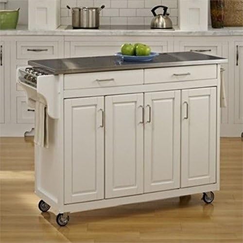 Hawthorne Collections 49 Stainless Top Kitchen Cart in White