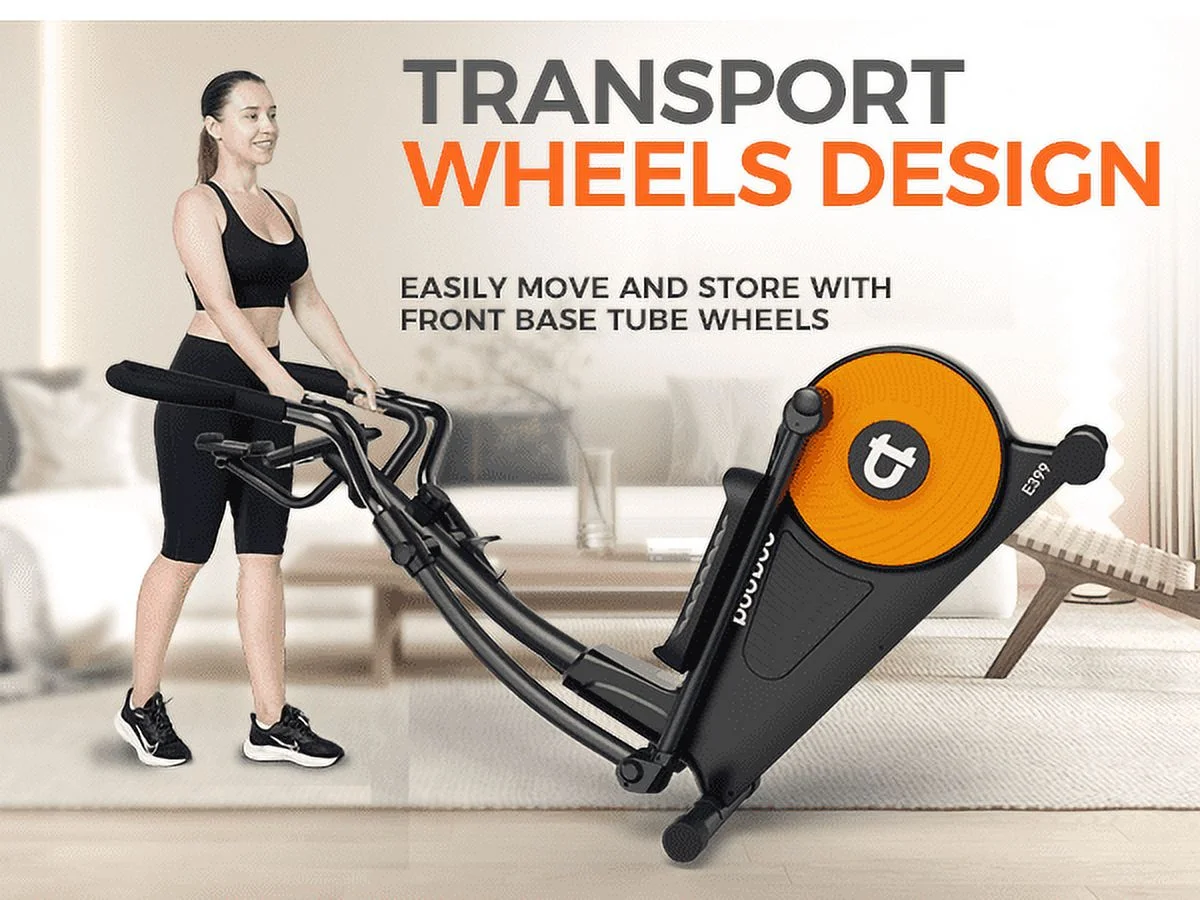 Pooboo Silent Magnetic Elliptical Bike Stationary Exercise Machine for Home Gym Cardio Workout 300lb